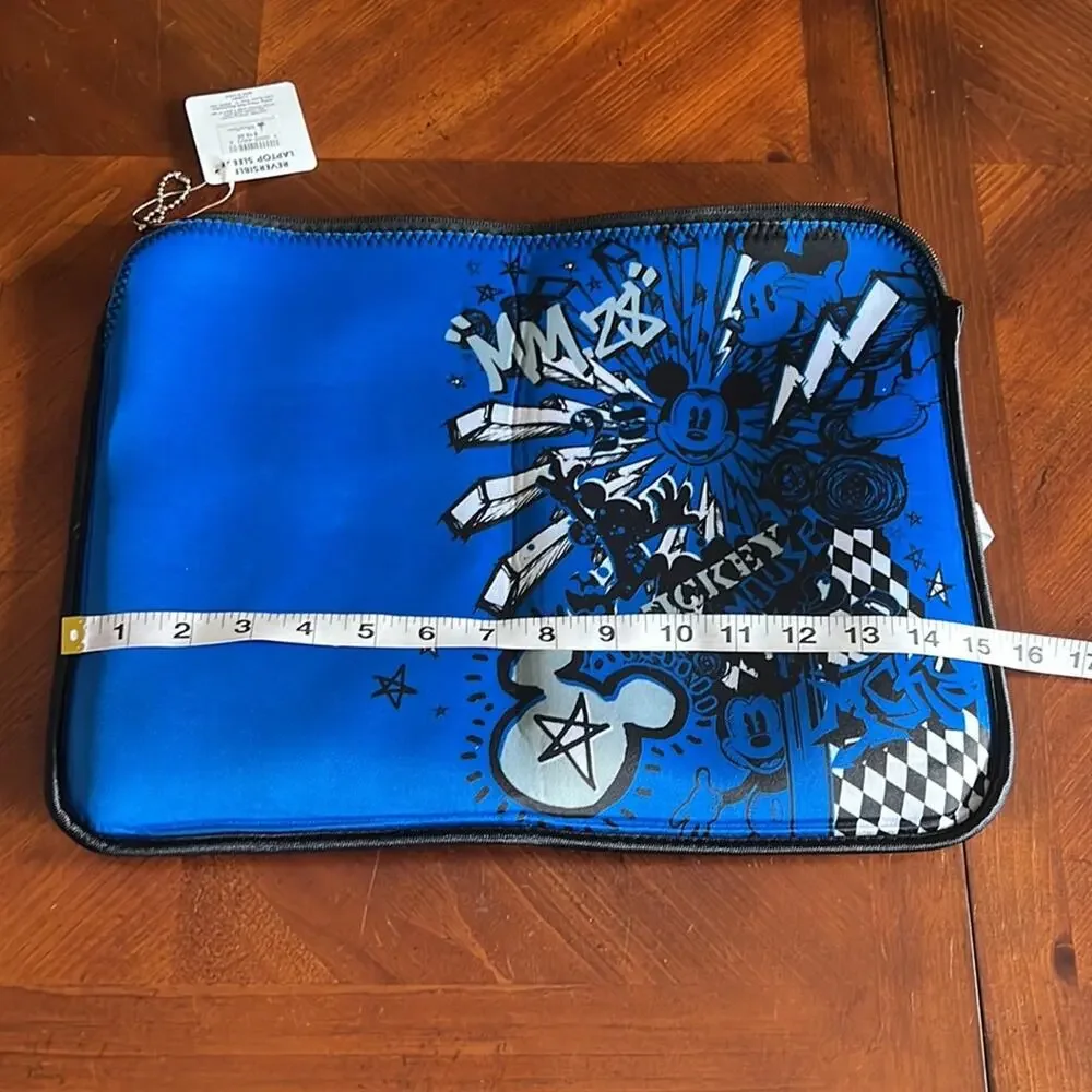 Walt Disney World Parks Graffiti Print Reversible Laptop Sleeve Case NWT